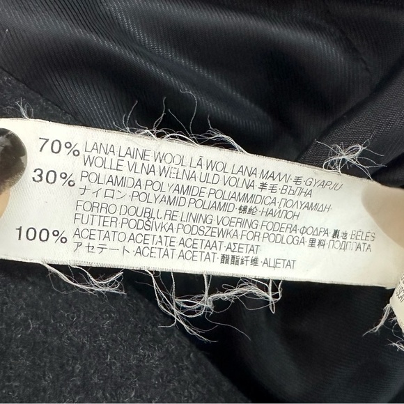 Zara Basic Peacoat Button Wool Blend Womans Small Black - Picture 4 of 10